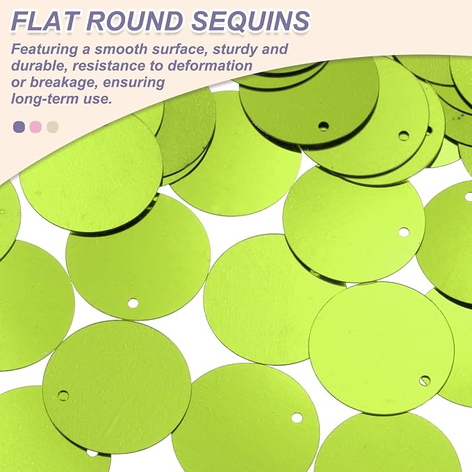 MECCANIXITY 700 Pcs Flat Round Sequins 15mm/0.6 Inch Loose Paillettes Craft