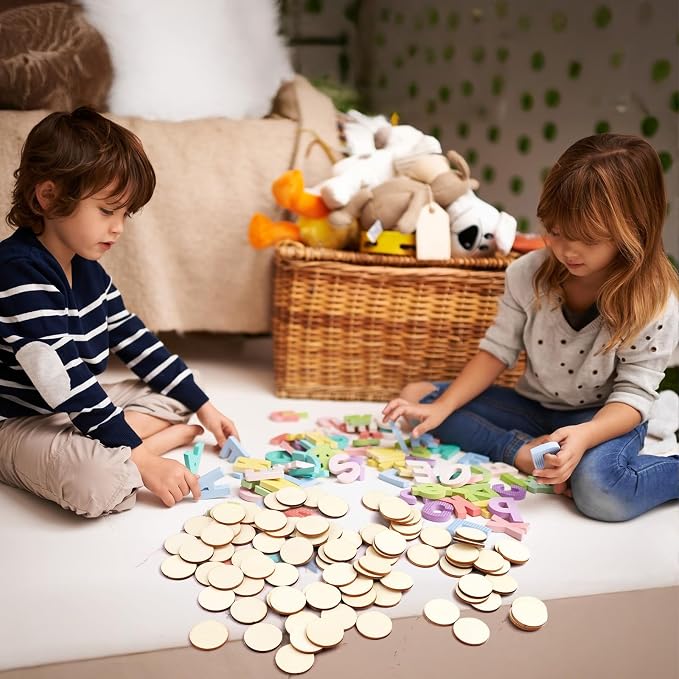 100 Pack Unfinished Wood Circles