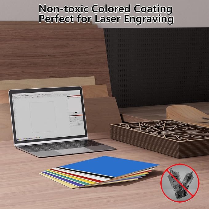 8 Pack Pre-Painted Colored Plywood Sheets, Basswood