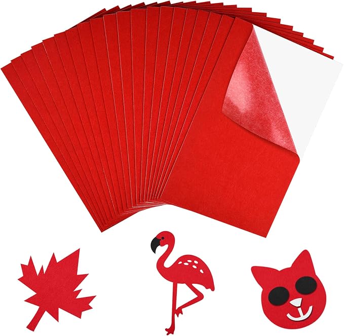 NACHLYNN 20Pcs Self Adhesive Felt Fabric Sheets 7"x11.5" /18x29cm Sticky Back
