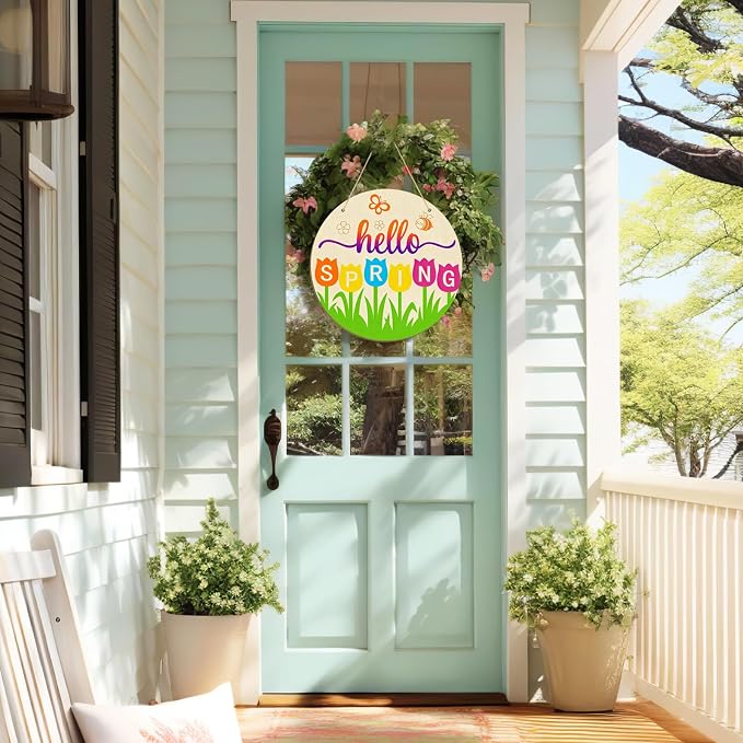 Large Size 12" Wooden Spring Ornaments to Paint, Flower Wooden DIY Blank
