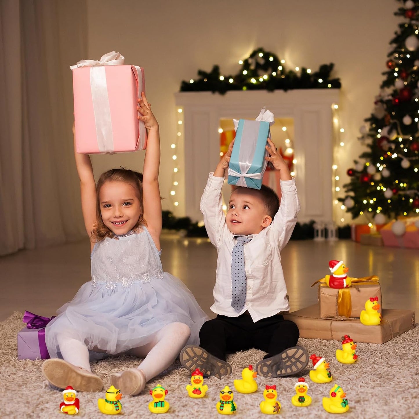Honoson 36 Pcs Rubber Duck in Bulk Mini Toy Rubber Duck for Bath Birthday Gifts Shower Party Favors Decoration(Holiday)