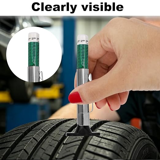 NQEUEPN Brake Pad Thickness Gauge Set, Tire Tread Depth Gauge & Valve Stem Caps