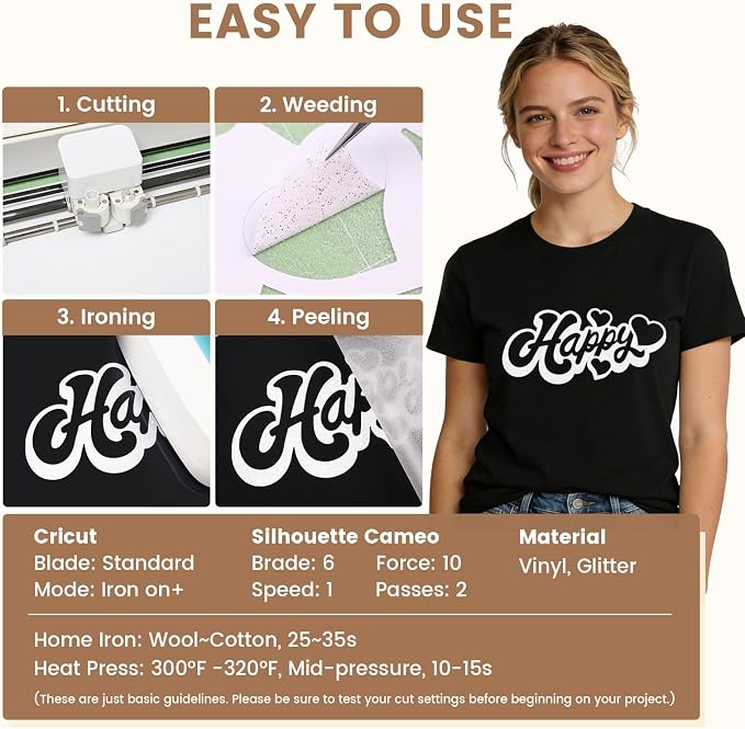 White Glitter HTV Heat Transfer Vinyl