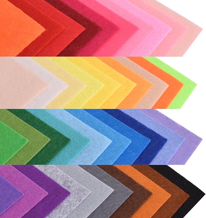 40pcs Coloured Felt Cloth Nonwoven 12 x 12 inches Felt Fabric Sheets DIY Craft