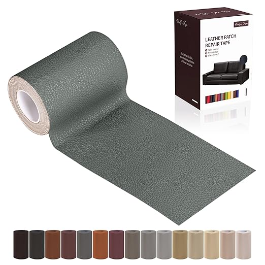 Leather Repair Patch Tape, Dark Grey 3 x 61 Inches Self Adhesive Leather Repair
