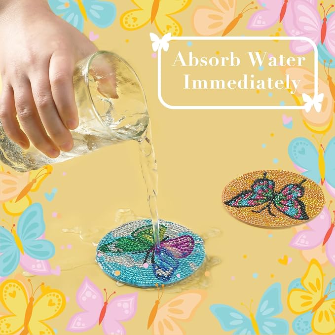 UPINS 8Pcs Diamond Art Painting Coasters