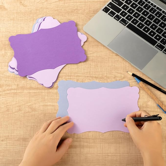 50 Pack Blank Kraft Greeting Cards, 5 Colors, 5x7IN | Thick Cardstock Paper