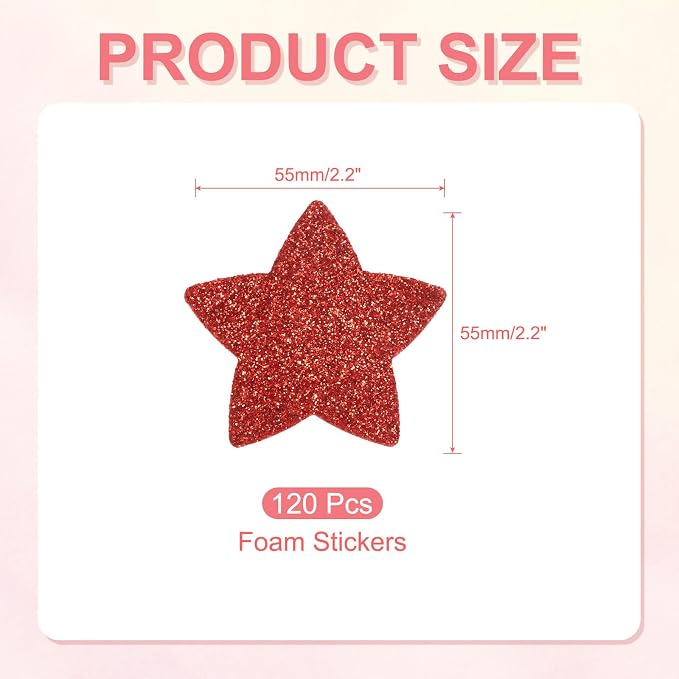 PATIKIL 2.2"x2.2" Star Foam Stickers