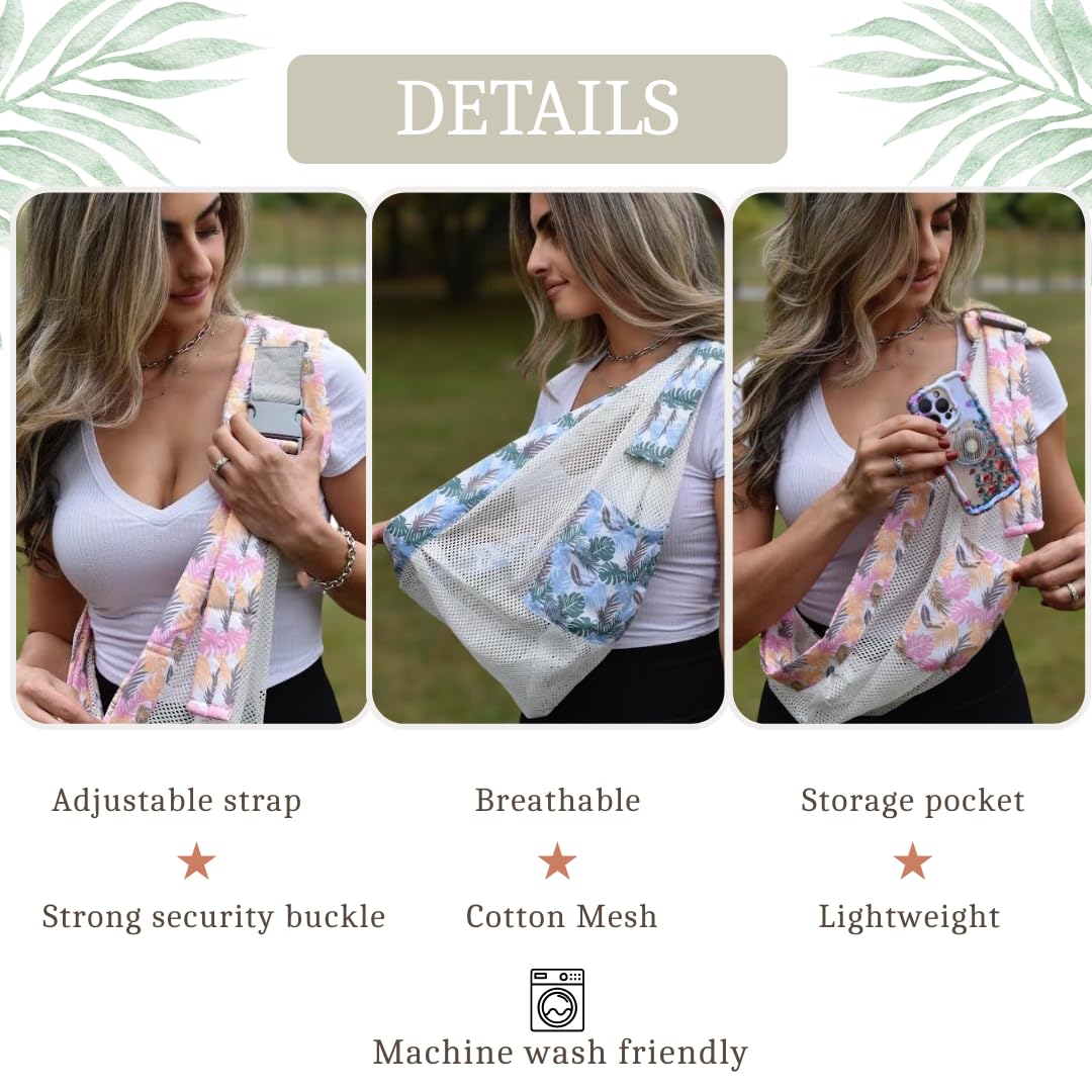 Baby to Toddler Sling Carrier, Toddler Carrier 25-60 lbs – Baby Travel Essential, Adjustable Mesh Sling with Secure Safety Buckle & Comfortable Hip Sling with One Hand Support – Tropical Pink