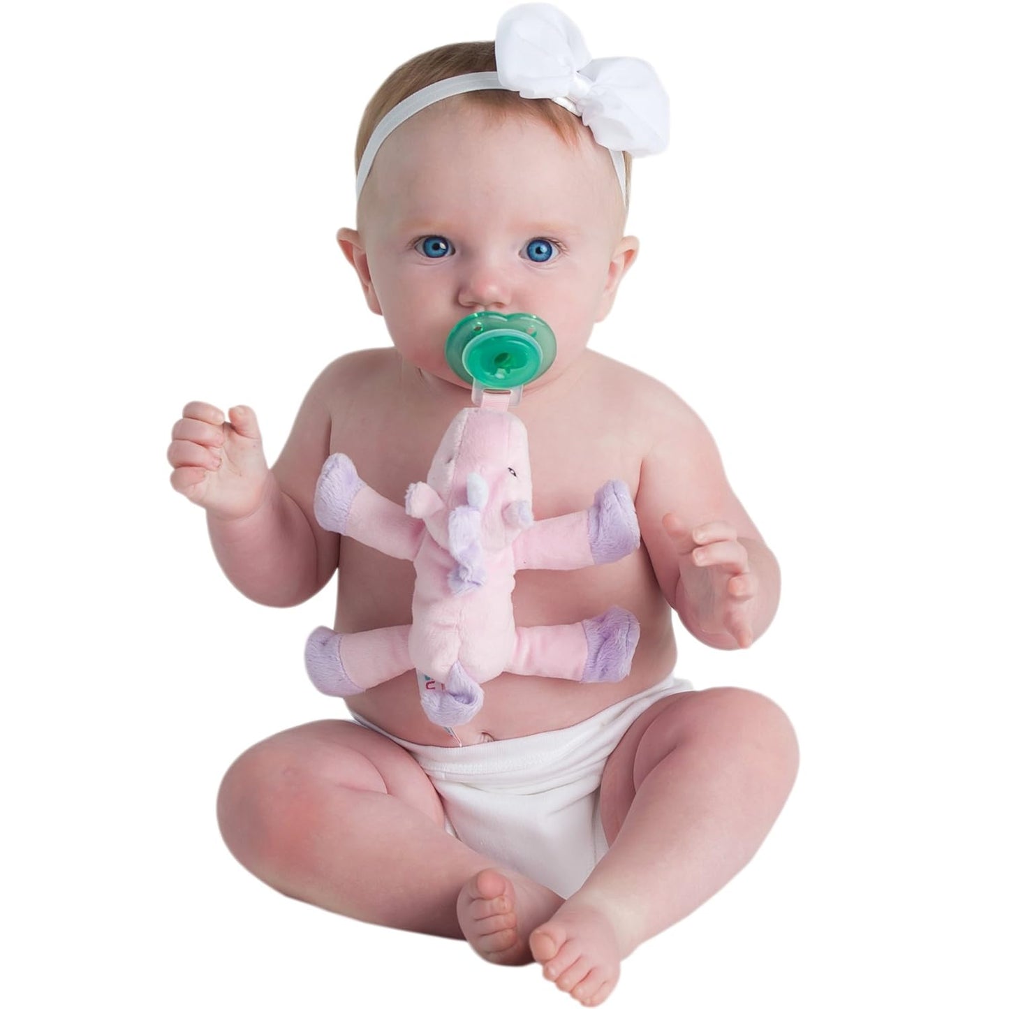 Nookums Paci-Plushies Shakies - Pacifier Holder with Built in Rattle (2 in 1)- Adapts to Name Brand Pacifiers, Suitable for All Ages, Plush Toy Includes Detachable Pacifier (Unicorn)…