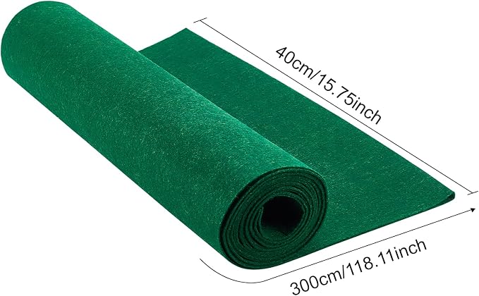 BENECREAT 10FT 15.75 Inch Wide Green Felt Fabric Sheet Nonwoven Felt Roll