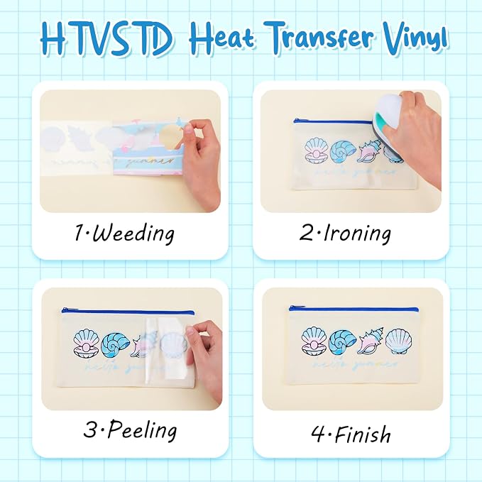HTVSTD Ocean Summer Heat Transfer Vinyl 8Sheets 12×10in Iron on Vinyl | Sea