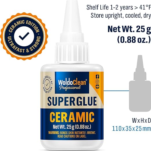 WoldoClean Super Glue for Ceramics and Porcelain 25g