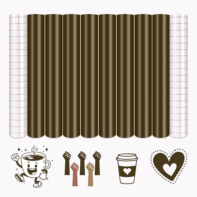 Tintnut Skin Tone Permanent Vinyl 8 Pcs 12x10in Espresso Shot Solid Color |