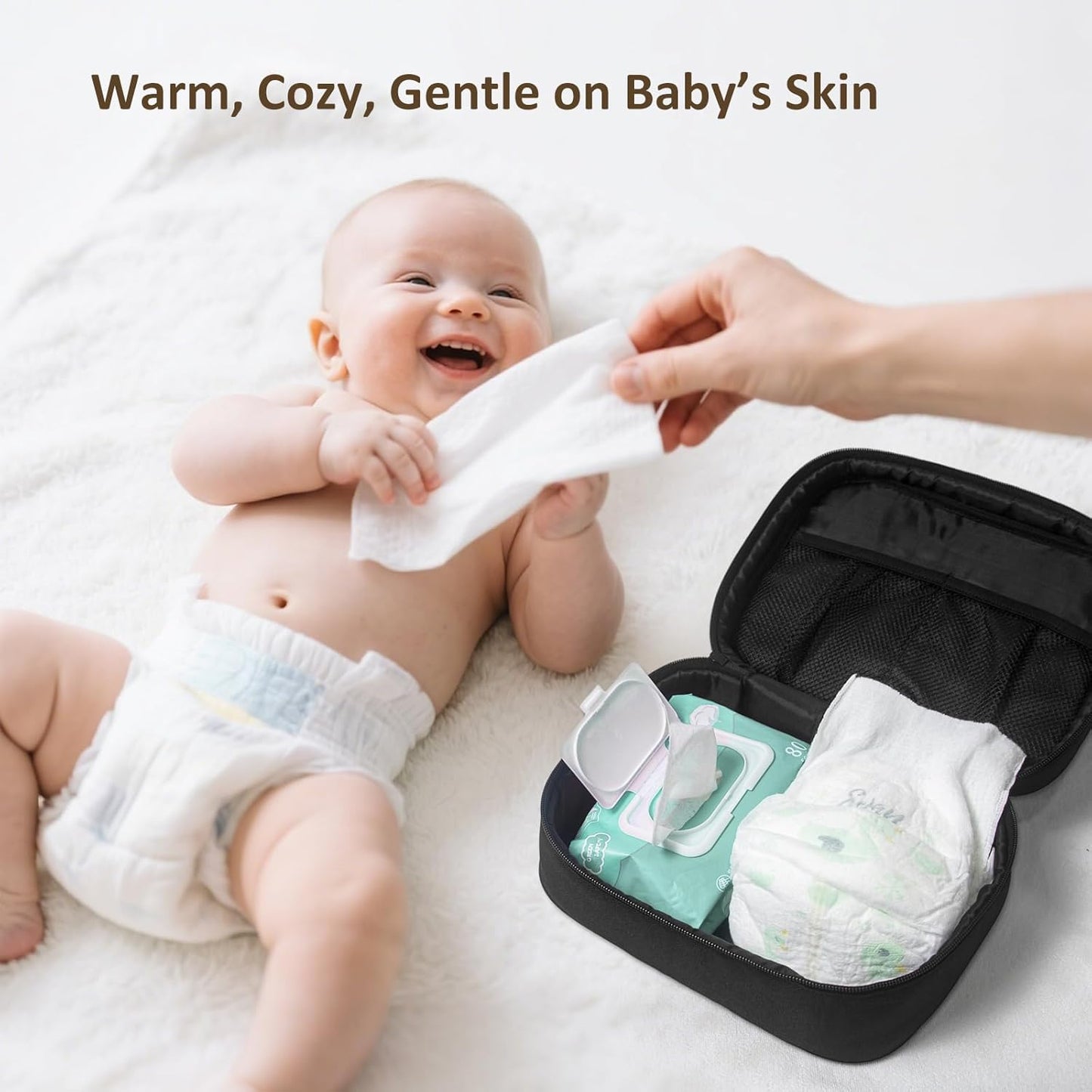 Baby Wipe Warmer with Temperature Control & Car Adapter - Portable Wet Wipes Warmer, 5L Large Capacity Multi-Use Heater Bag for Diaper Wipes/Baby Bottle/Towels-Home/Outdoor Travel Use