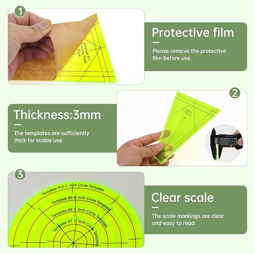 Acrylic Quilting Template Ruler, Design Plate, Patchwork Templates