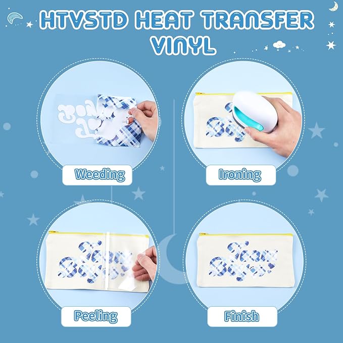 HTVSTD Car HTV Heat Transfer Vinyl 10 Sheets 12×10in Iron on Vinyl |