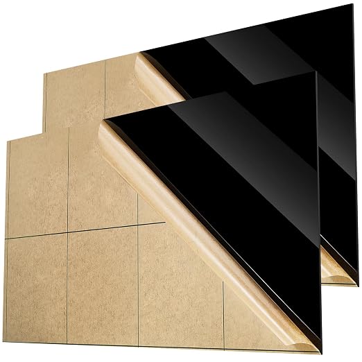 Juexica 2 Pcs 8'' x 12'' Black Acrylic Sheet 1/8'' Thick Cast Acrylic Sheet