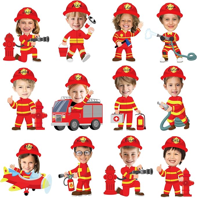 60pcs Firefighter Cutouts Fire Truck Bulletin Board Decorations Fireman Theme