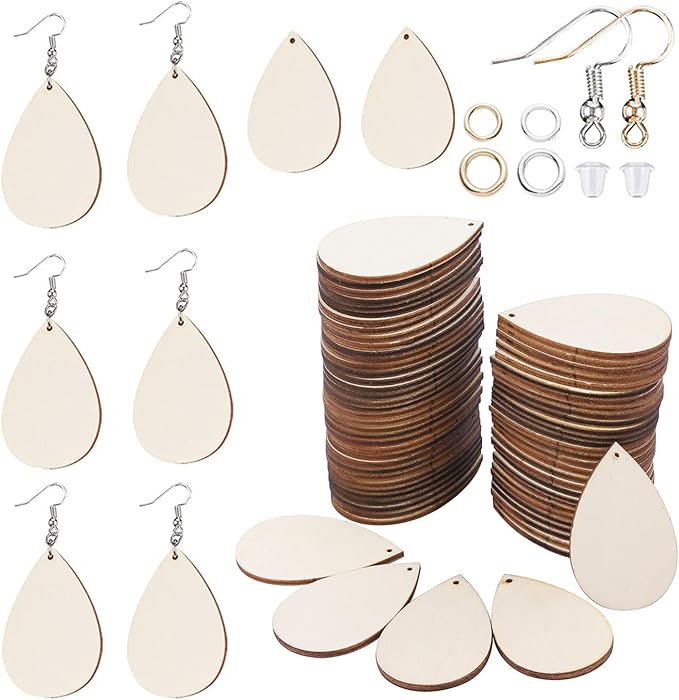 500 Pcs Unfinished Wooden Earrings