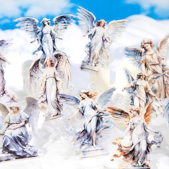 90Pcs Large Vintage Cherubs Angels Fairy Sculpture Art Scrapbook Sticker