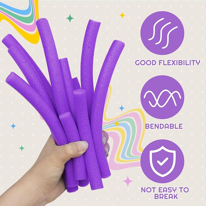 Frienda 5/8 Inch x 40 Ft Light Purple Foam Noodles