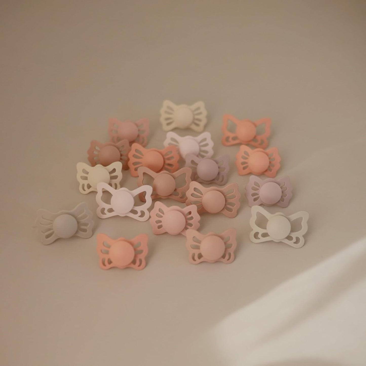 FRIGG Lucky Symmetrical SilkySoft Silicone Baby Pacifier | Made in Denmark | BPA-Free (Cedar/Baby Pink, 0-6 Months)