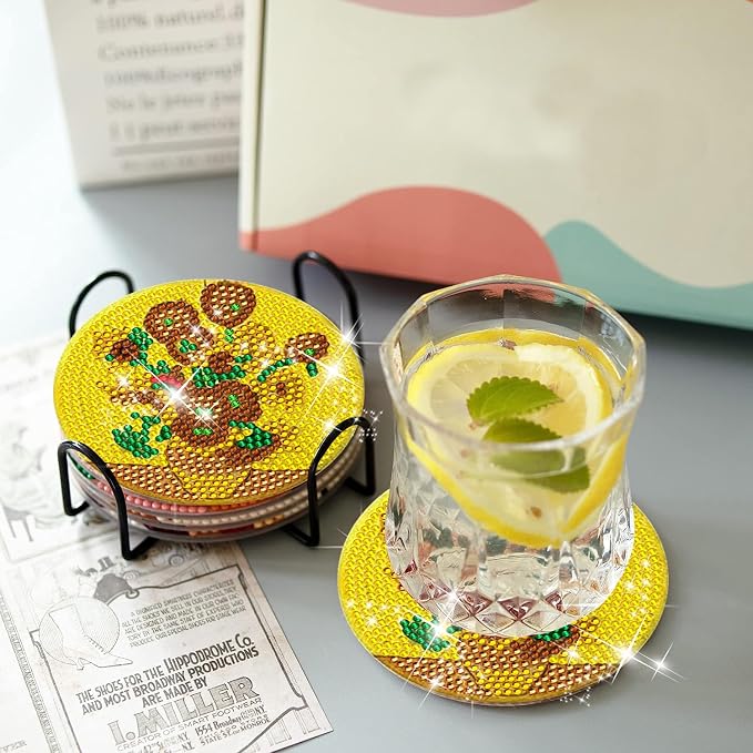 EWJRNSF 6 PCS Landscape Diamond Art Coasters Kit