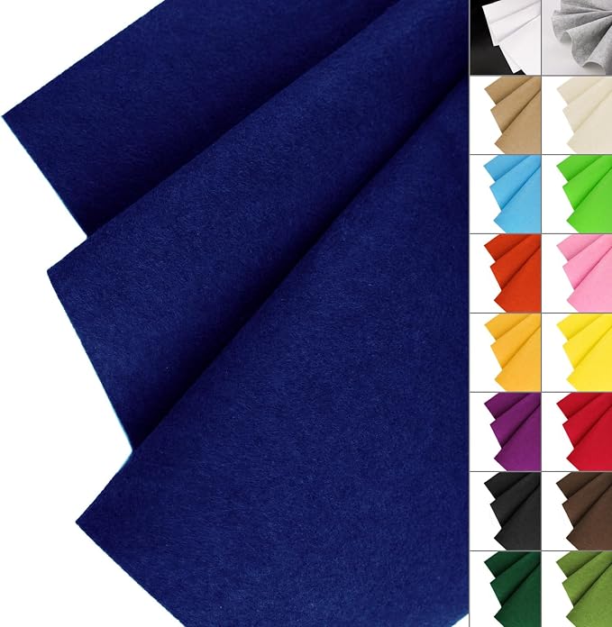 IONTACH 36" X 36" Royal Blue Stiff Felt Fabric 1.2mm Thick | Felt Sheet