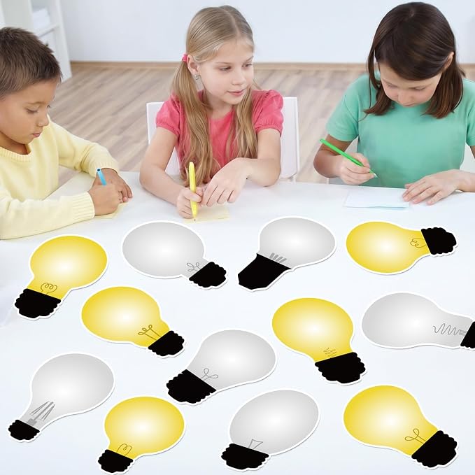 60PCS Classroom Light Bulb Cutouts Back to Schol Light Bulb Bulletin Board