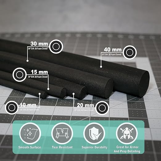 EVA Foam Dowels – Round Dowels Sold in 5 Sizes