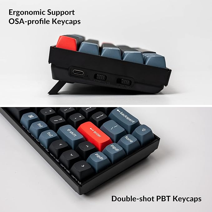 Keychron K6 Pro Wireless Custom Mechanical Keyboard, QMK/Launcher Programmable Macro, Hot-Swappable Keychron K Pro Red Switch Keyboard, 65% Layout White Backlit Office Keyboard for Mac Windows Linux