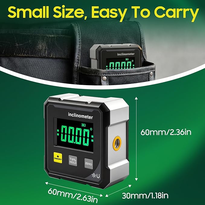 Digital Angle Finder Protractor Tool, 4×90° High Accuracy Measuring Tool