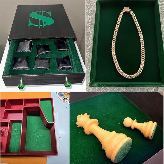 Green Large Size Self Adhesive Soft Velvet Drawer Liner DIY Fabric Felt Liner