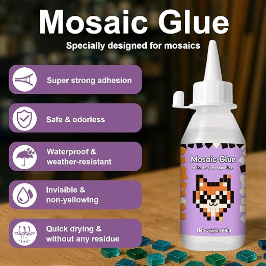 1DFAUL 200g Mosaic Tile Glue Clear, Mosaic Adhesive, Strong Bond, Fast Dry |