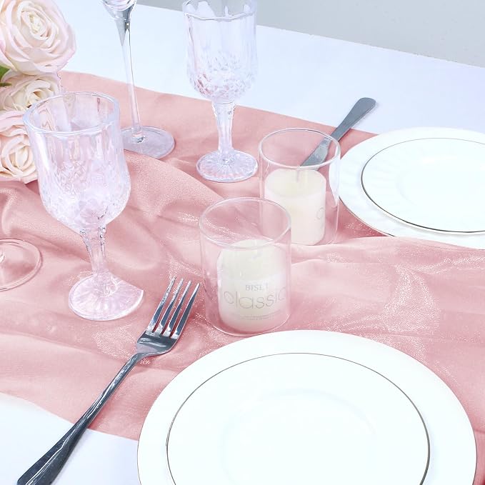 VACVELT Rose Gold Sheer Organza Fabric by The Yard 60" Wide | Semi-Transparent