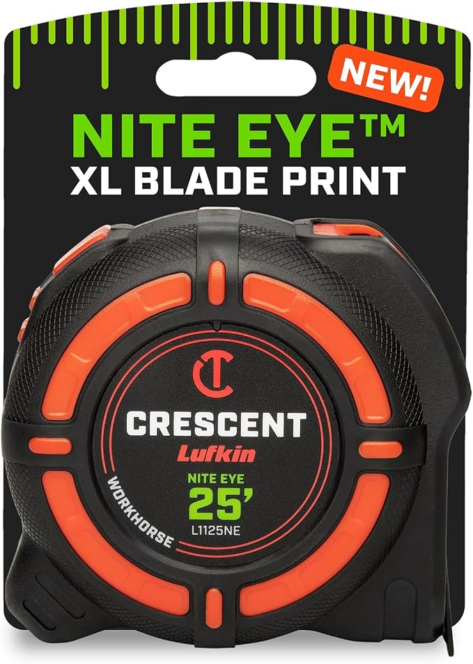 Crescent Lufkin 25 Ft. WORKHORSE NITE EYE Tape Measure | L1125NE