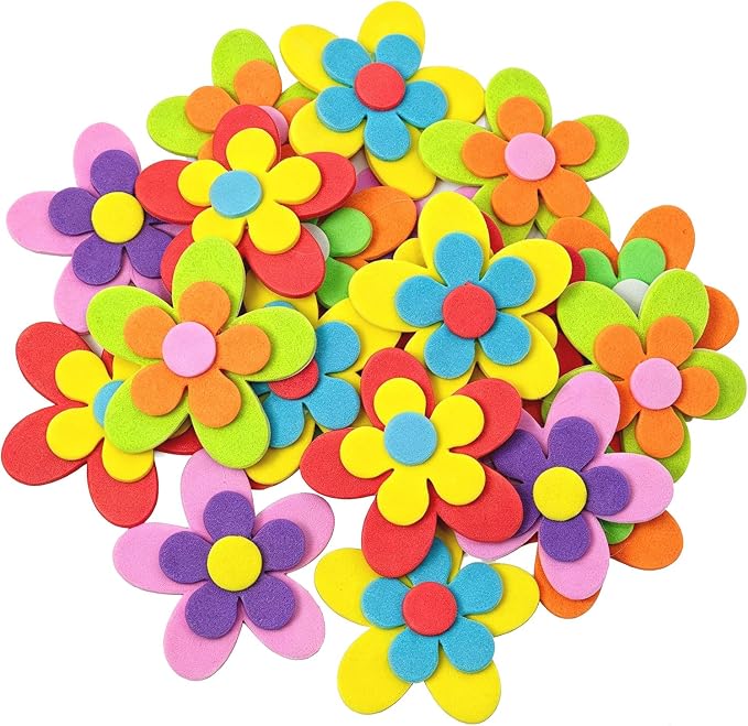 60PCS Double Layer EVA Foam 3D Flower Wall Stickers Self Adhesive Petal Foam