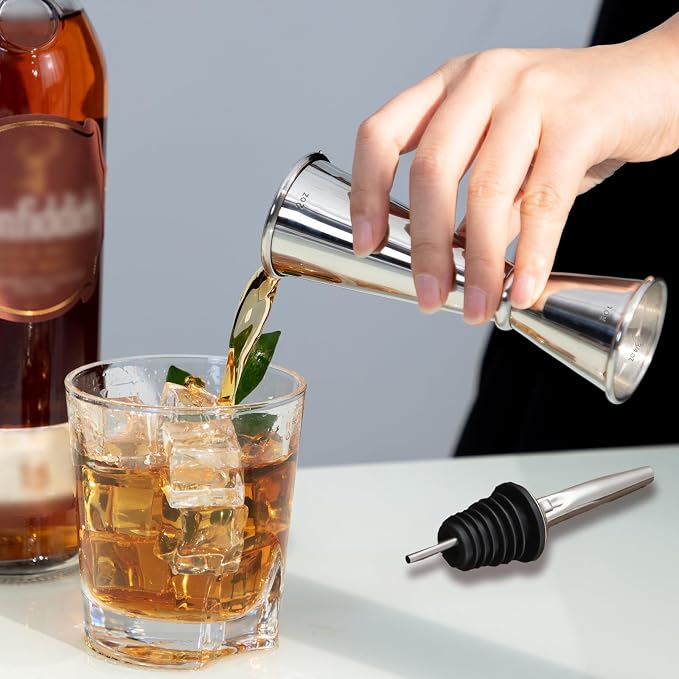 Briout Jigger and 2 Pourers, Double Cocktail Jigger Japanese Premium 304