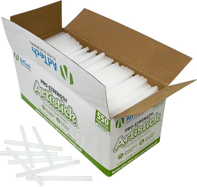 AdTech Hot Glue Sticks 4" Mini Size, 550 Sticks