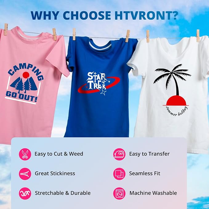 HTVRONT White HTV Heat Transfer Vinyl