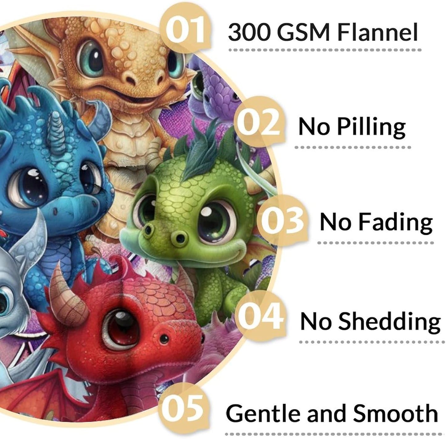 Dragon Blanket Gifts - 40x50 Inches Cute Throw Blanket for Kids, Boys & Girls - Colorful Soft Fuzzy Blankets for Couch, Sofa & Bed