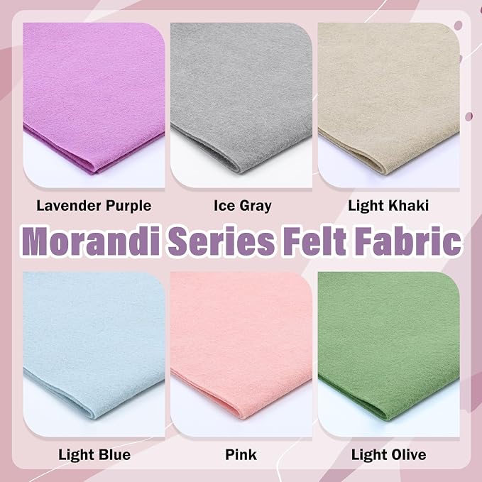 XSEINO 6 Rolls 12"x35" Large Felt Sheets, 1.4mm Thick Nonwoven Fabric