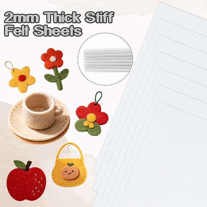 Luomorgo 8 Pcs 8 x 12 Inch Stiff Felt, 2mm Thick,