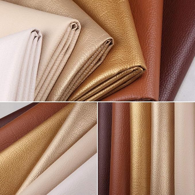 ZIIYAN 24 Pieces 8"x13.4" Colored Faux PU Leather Sheets Upholstery Crafts