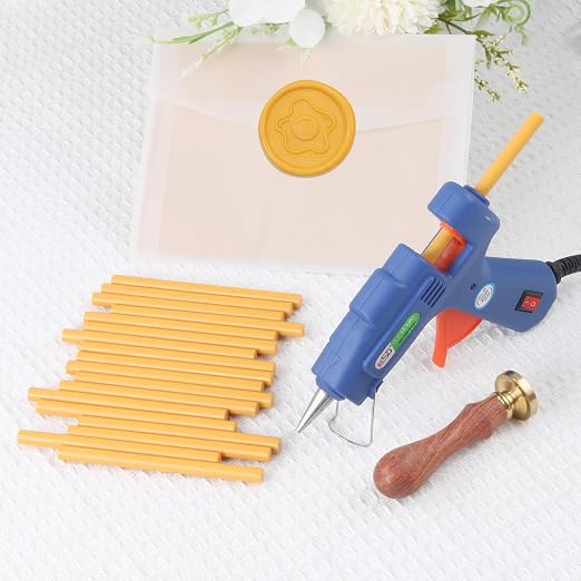 Yellow Sealing Wax Sticks, WASOHLING 20Pcs Glue Gun Wax Seal Sticks