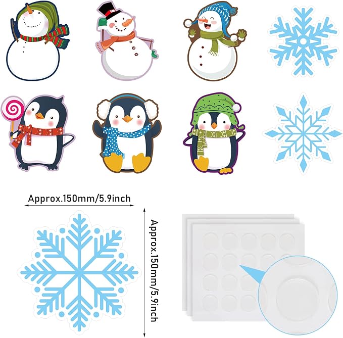 Outus 45 Pcs Winter Cutouts Snowflake Accents Paper Cutouts Name Tags Seasonal