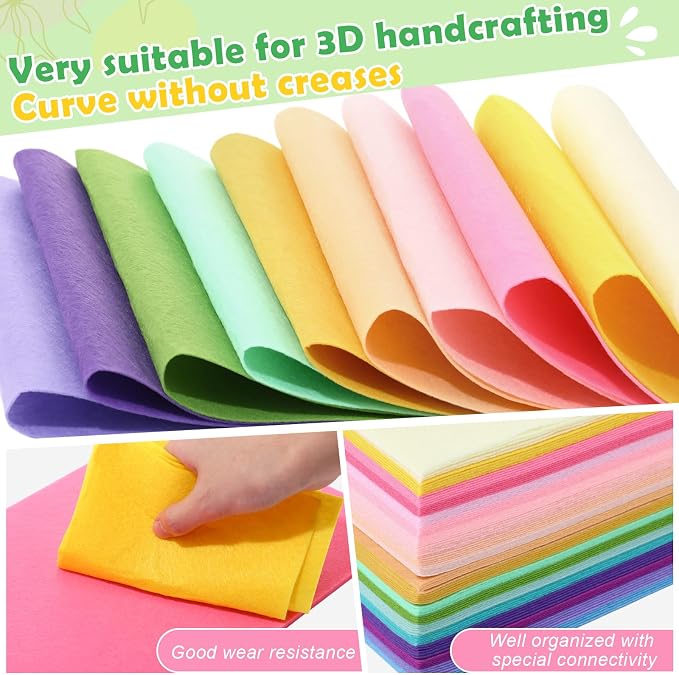 Tegeme 100 Pcs 8 x 12 Inches Felt Fabric Sheet