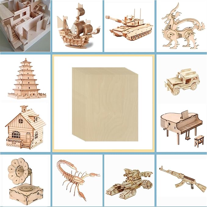 Unfinished Wood Pieces, Thin Plywood Wood Sheets
